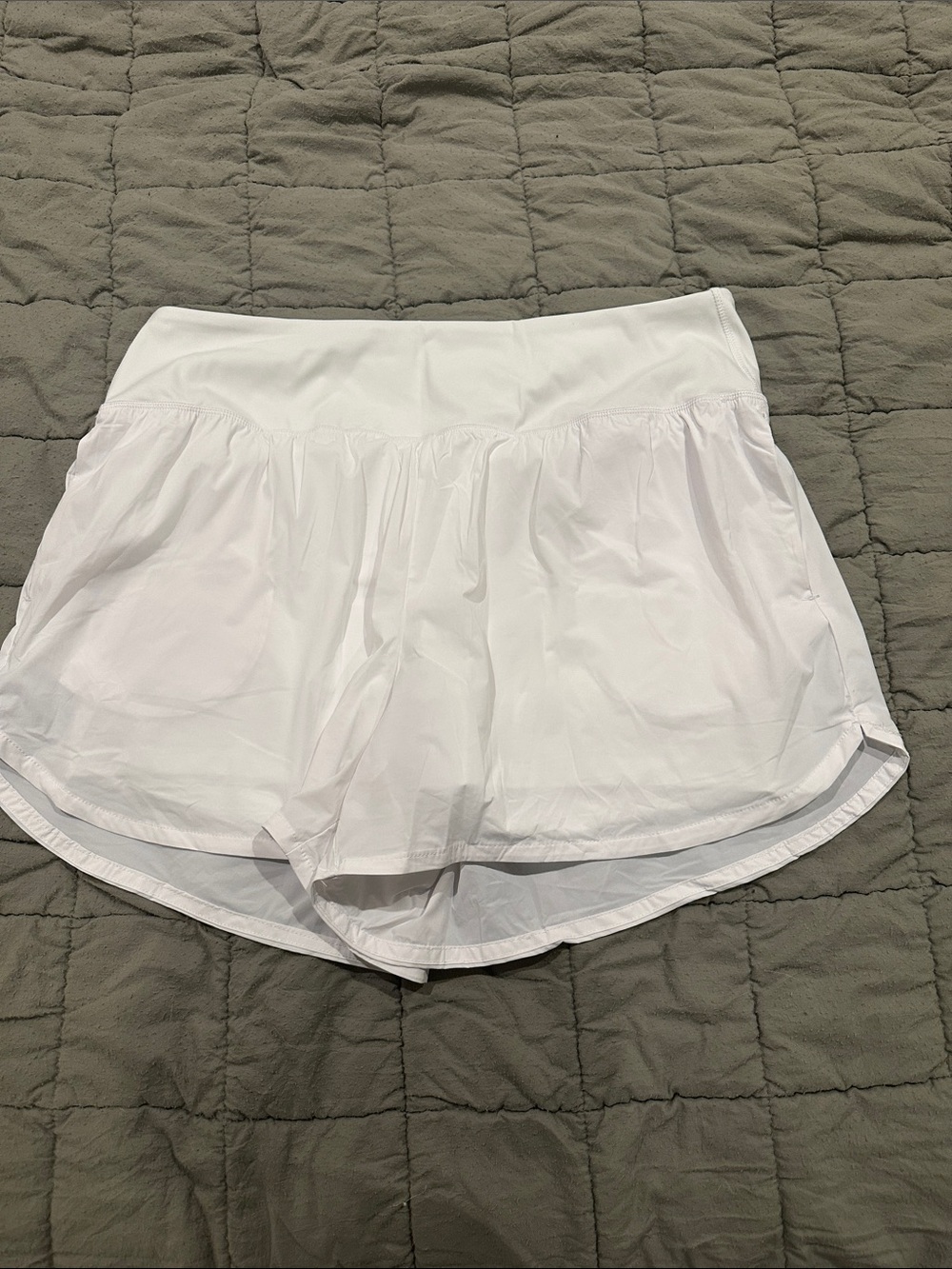 Spyder White Women's Athletic Shorts - Dual-Layer Running Skort